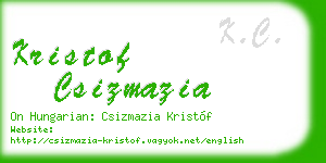 kristof csizmazia business card