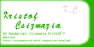 kristof csizmazia business card